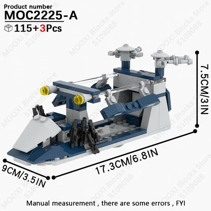 MOOXI Space Wars Bouwset: Voertuig & Tank Compatibel met LEGO®