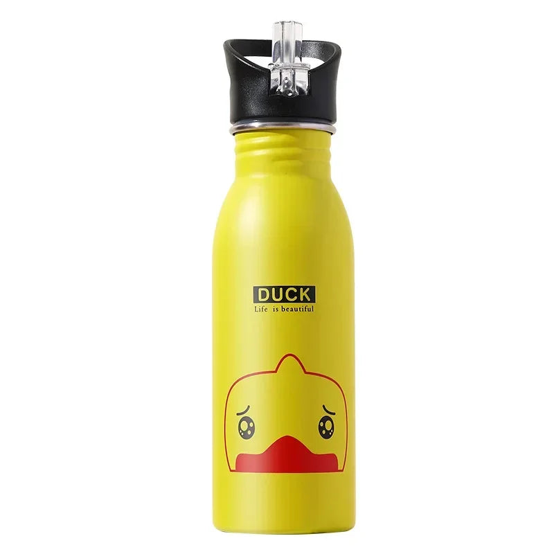 500ml Roestvrijstalen Waterfles met Rietje voor Kinderen