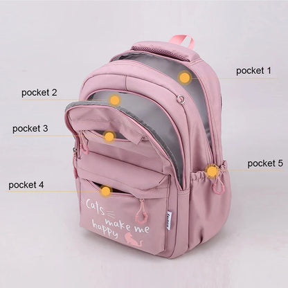 Roze Schooltas Rugzak voor Meisjes en Tieners