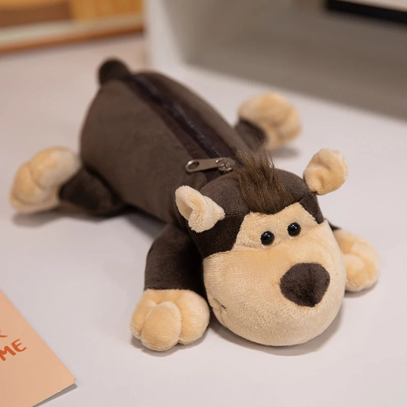 Pluche Etui met Vrolijke Dieren – Grote Capaciteit voor Kinderen