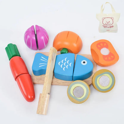 Houten Speelgoed Eten Snijset voor Kinderkeuken (3-6 jaar)