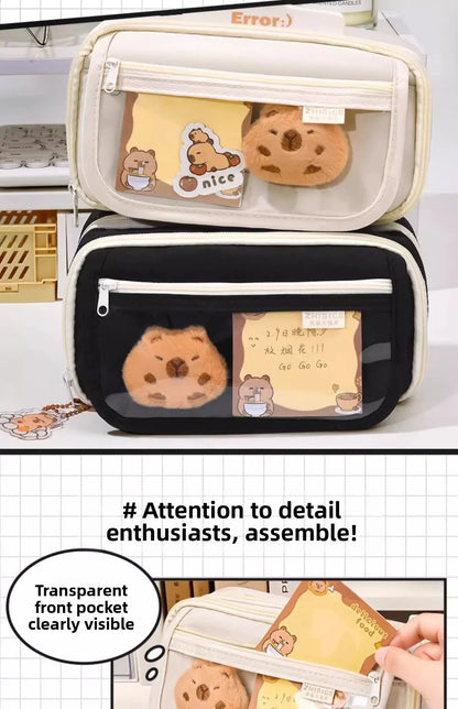 Grote Canvas Etui met Dierenprint voor Kinderen