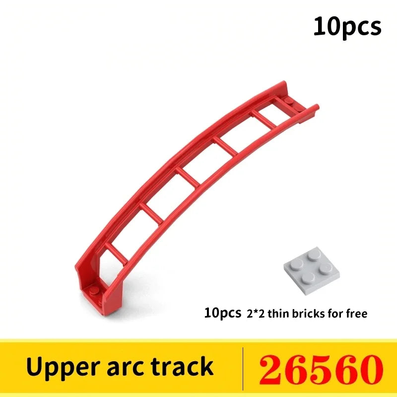 10 Stuks Achtbaan Rails Bouwblokken – Compatibel met bekende bouwsteentjes