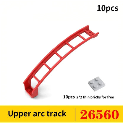 10 Stuks Achtbaan Rails Bouwblokken – Compatibel met bekende bouwsteentjes