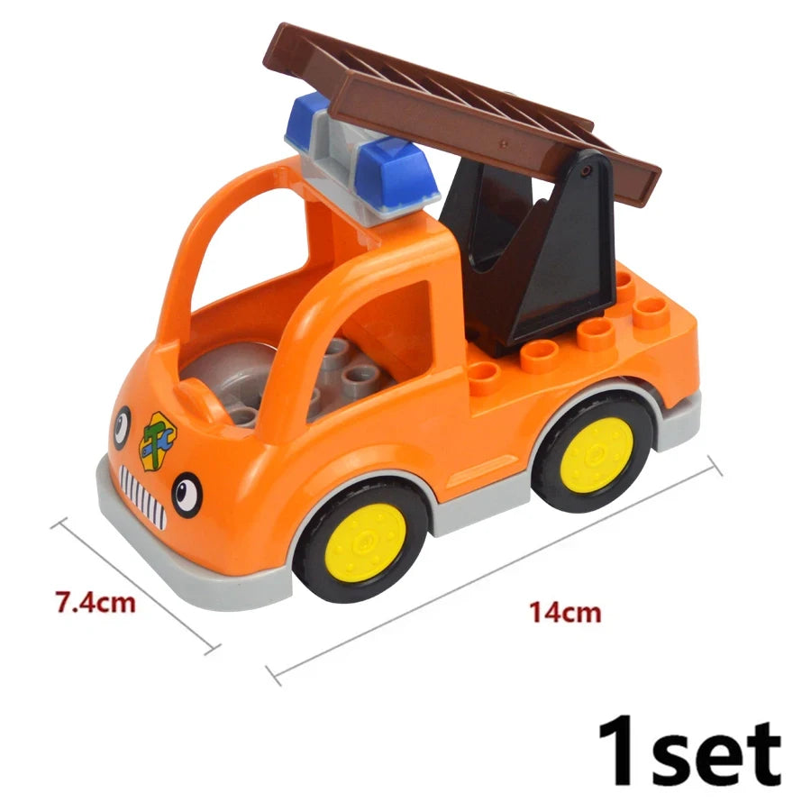 Voertuigen set voor grote bouwstenen – Compatibel met Duplo®