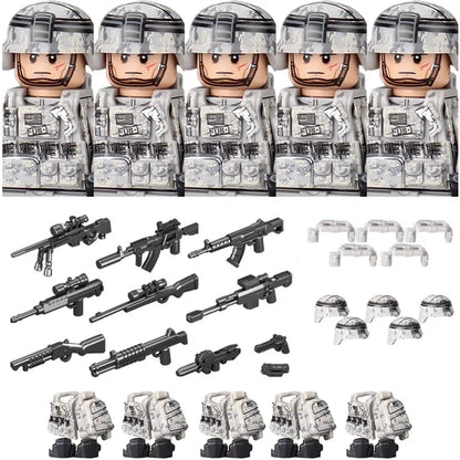 Bouwblokjes Figuren Commando Speciale Eenheid Leger met Wapens en Accessoires