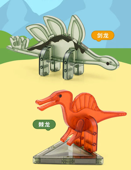Magnetische Bouwblokken Set - Boerderijdieren & Dinosauriërs voor Kinderen