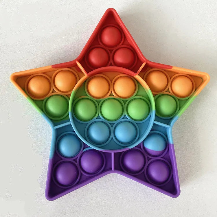 Regenboog Dinosaurus Pop-It Fidget Speeltje voor Stressvermindering