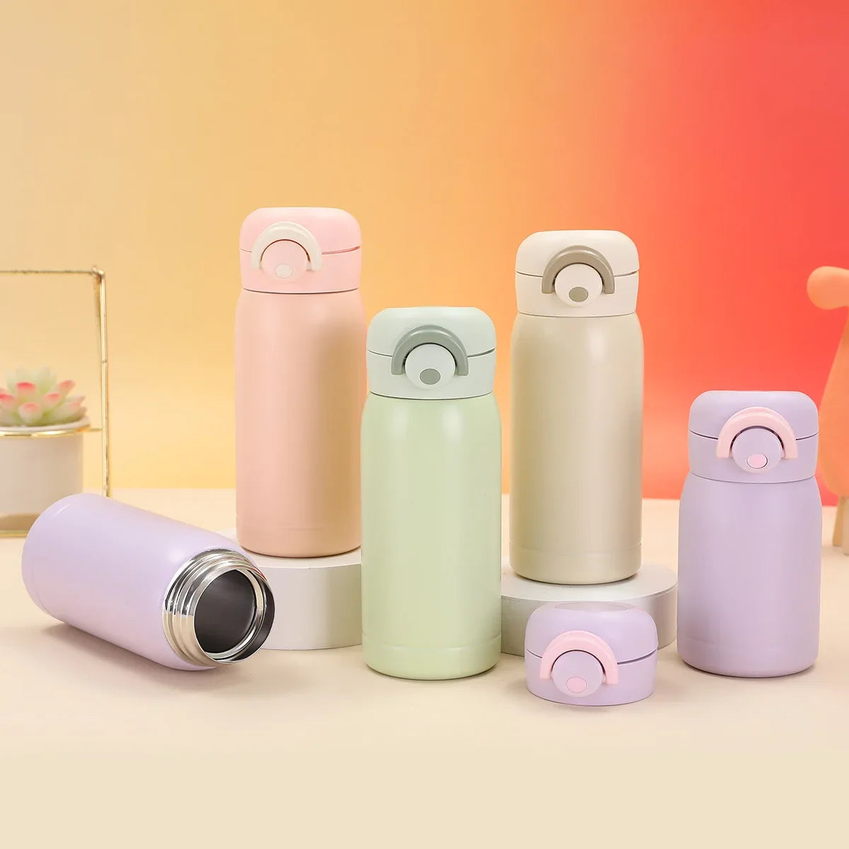 Compacte RVS Thermosfles voor Kinderen – Houdt Drankjes Warm of Koud
