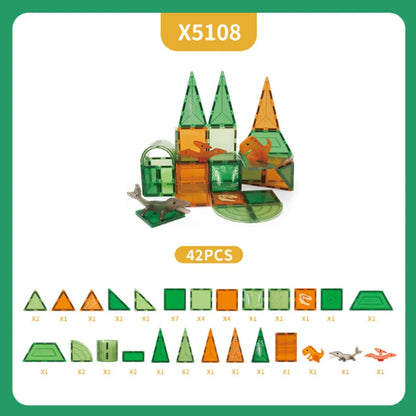 Magnetische Bouwblokken Set - Boerderijdieren & Dinosauriërs voor Kinderen