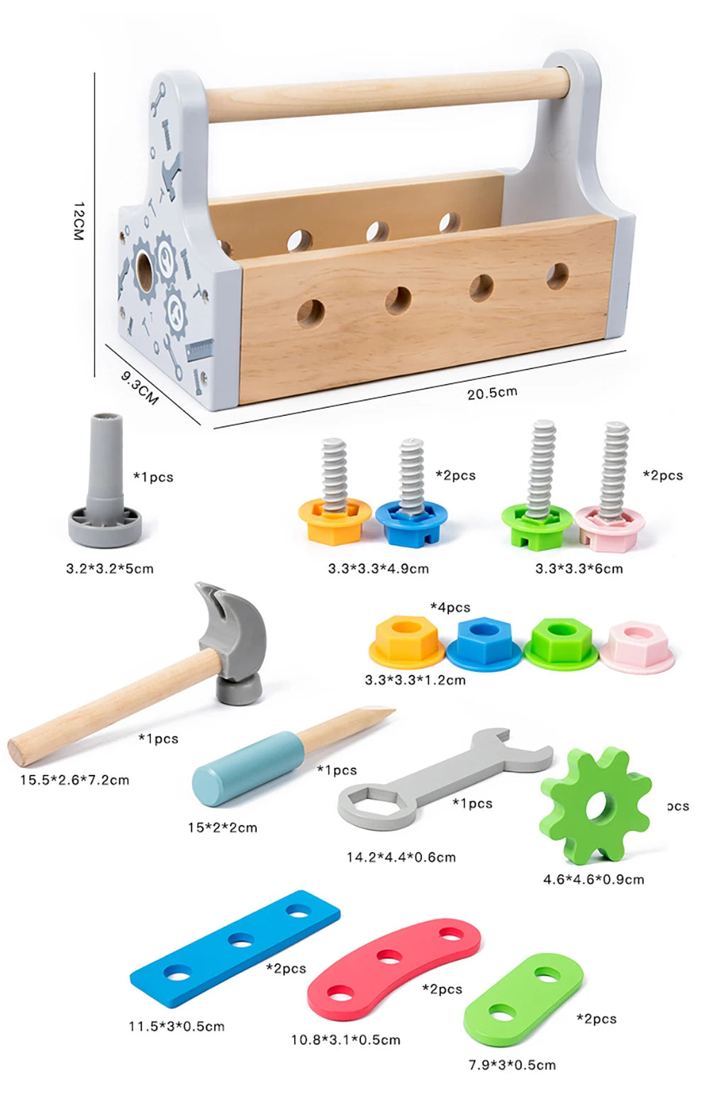 Houten Gereedschapskist Speelset voor Kinderen
