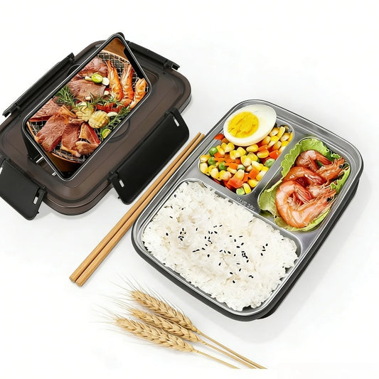 Geïsoleerde Lunchbox met Vakjes - Lekvrij & RVS Binnenkant
