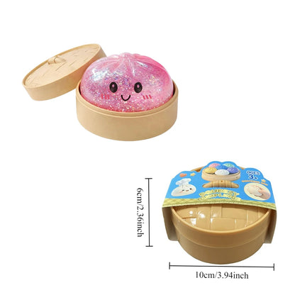 Realistische Knijpdumpling Fidget Toy met Steamer