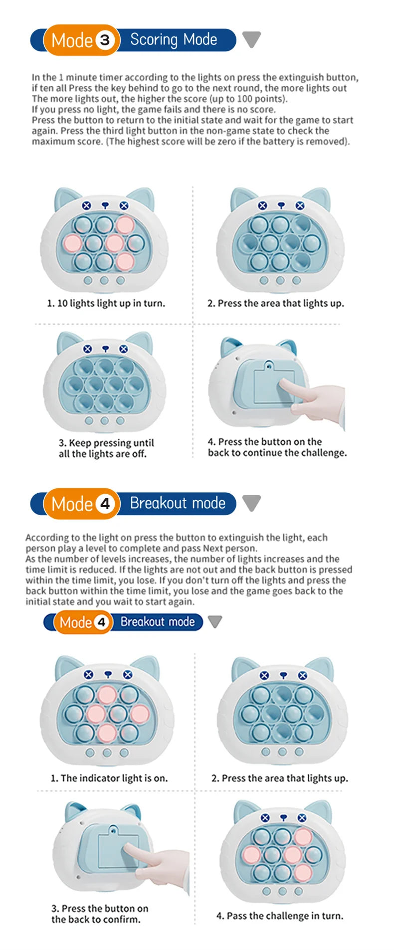 Elektronisch Push Bubble Spel met Licht (Anti-stress Speelgoed)