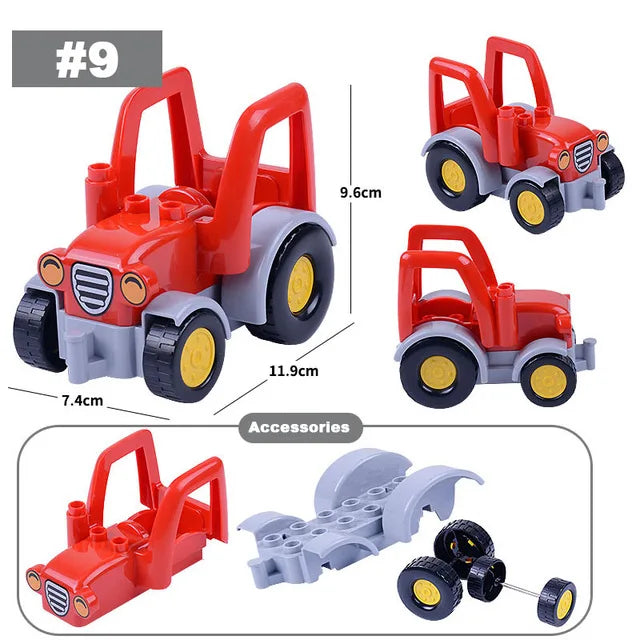 Voertuigen set voor grote bouwstenen – Compatibel met Duplo®