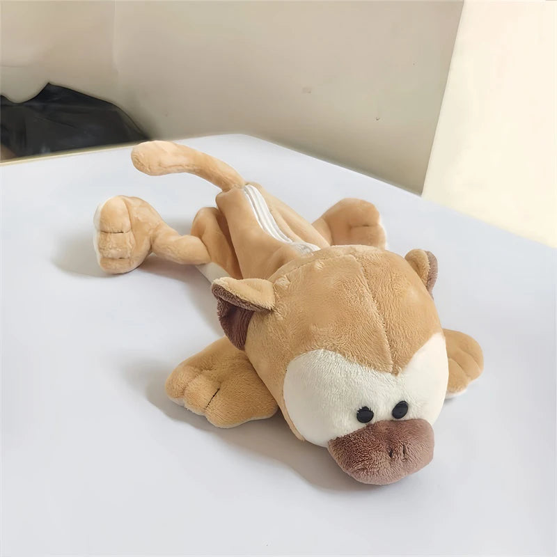 Grote Pluche Pennenzak met Dieren voor Schoolspullen