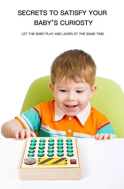Houten Speelbord met LED Lichtschakelaars voor Kinderen 3-6 Jaar