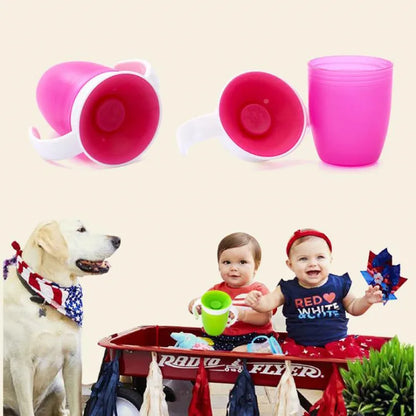 Lekvrije Draaibare Baby Drinkbeker met Handvatten en Draaideksel 1-2 Jaar