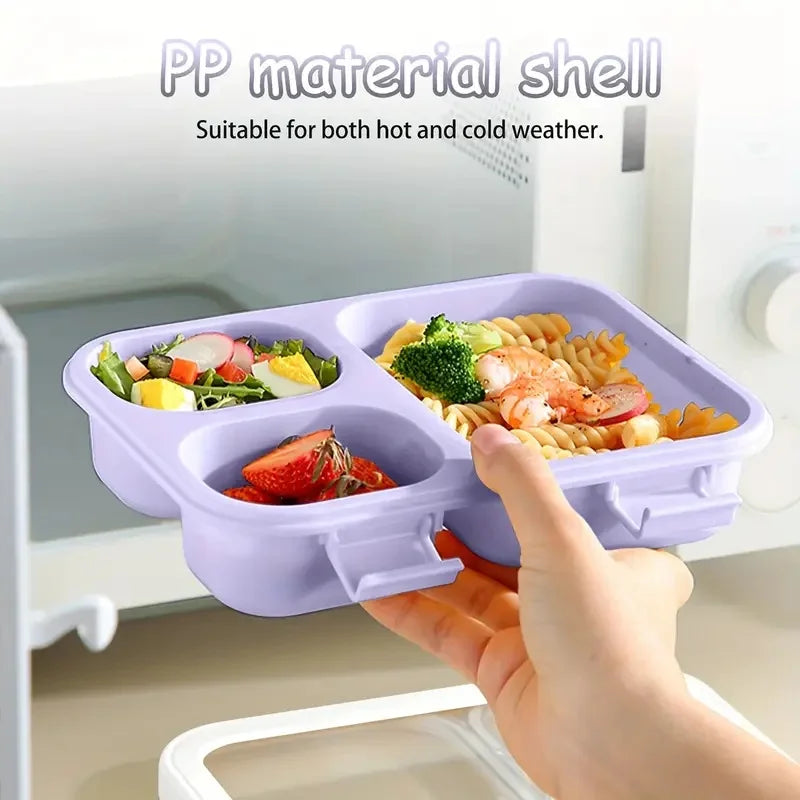 Lekdichte Bento Lunchbox met Handvat - Stapelbaar Siliconen
