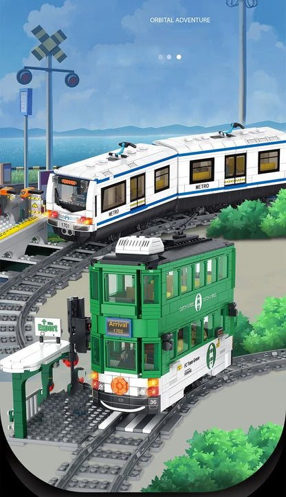 Bouwstenen Set Metro Trein | Compatibel met Lego