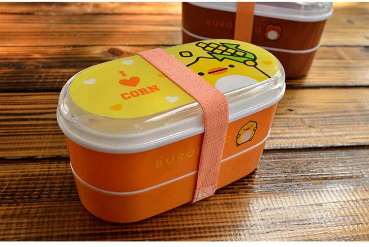 Draagbare Cartoon Lunchbox met Bestek – 600ml