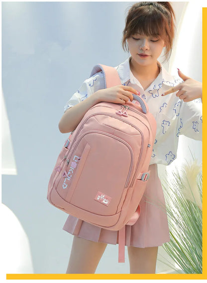 Roze Schooltas Rugzak voor Meisjes en Tieners