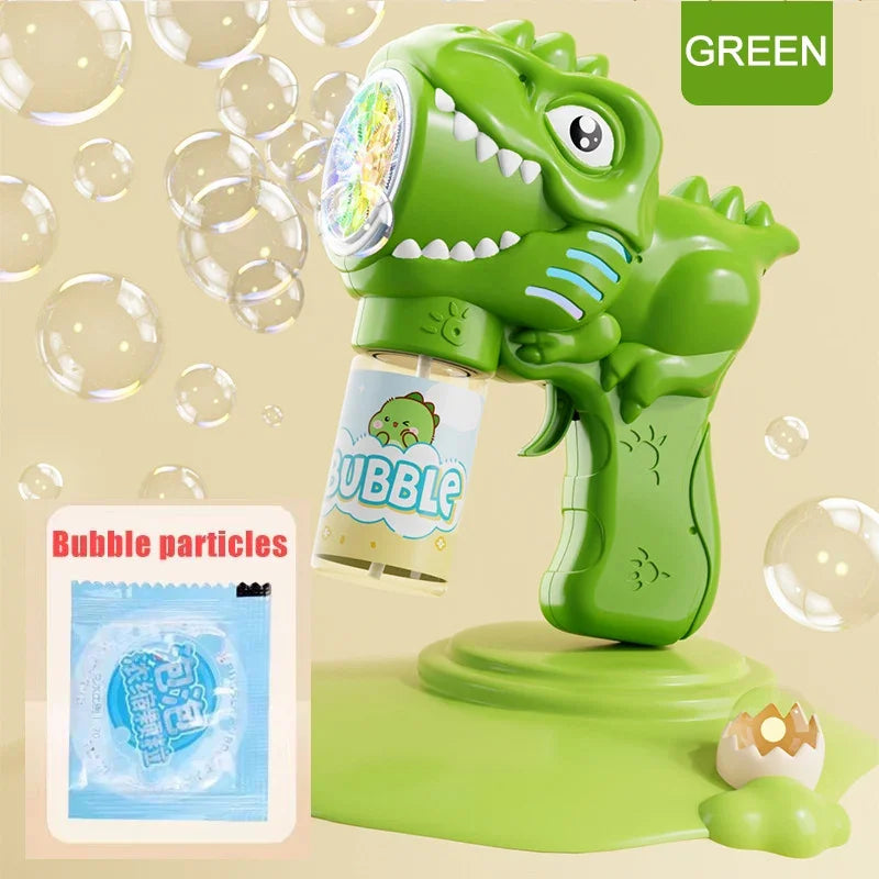 Automatische Dinosaurier Bellenblaas Machine met Licht en 6 Gaten