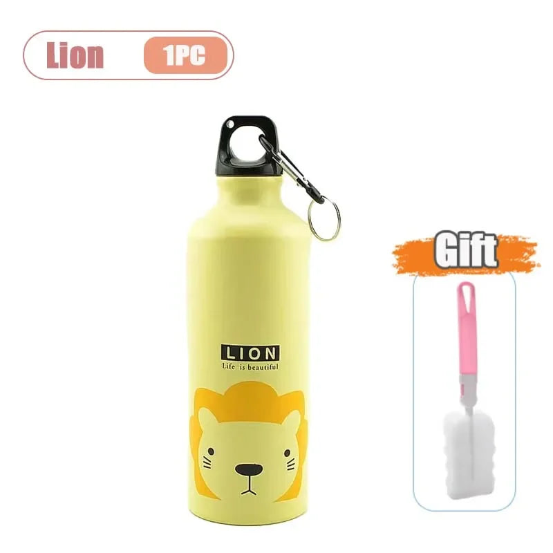 Dubbelwandige Geïsoleerde Drinkfles 500 ml met Leuke Dierenprint voor Kinderen