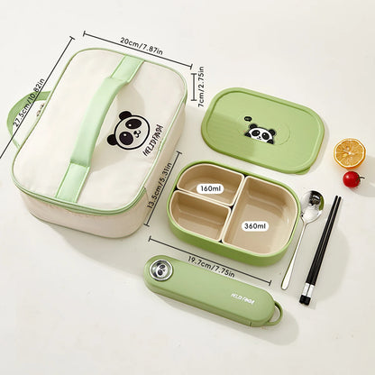 Lekvrije Lunchbox met 3 Vakken voor Kinderen en Studenten - Magnetronbestendig