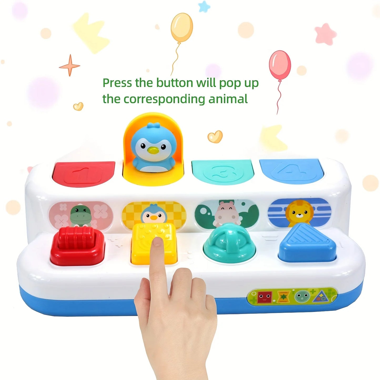 Baby Pop-Up Dieren Speelgoed met Knoppen