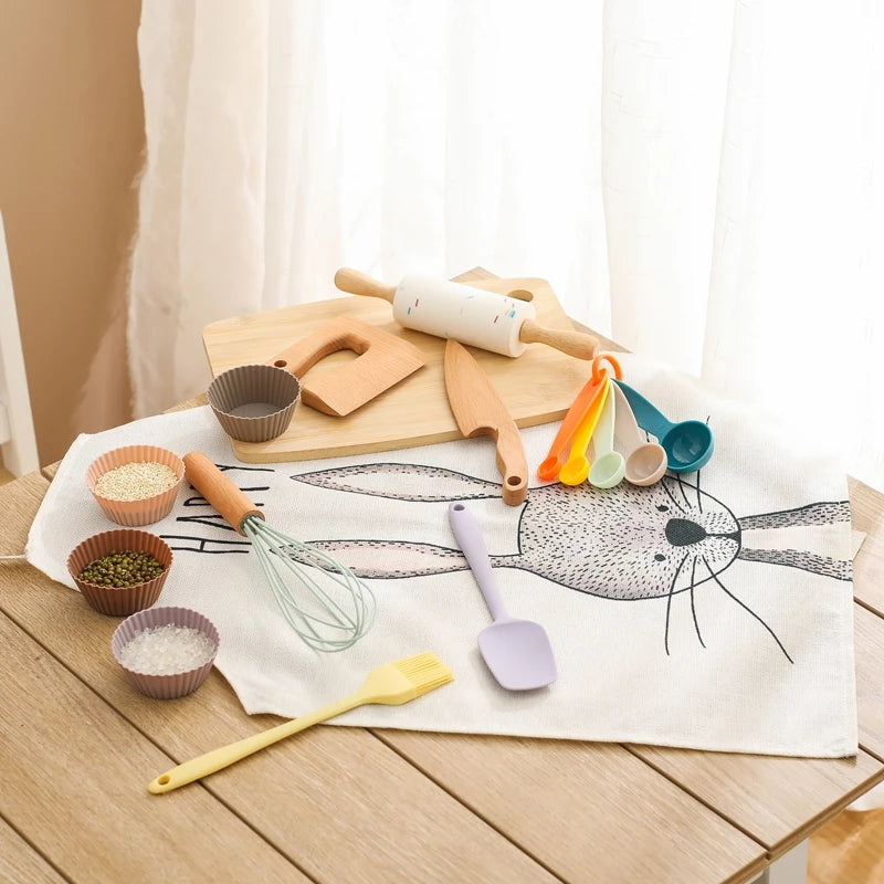 Houten Speelkeuken voor Kinderen met Snijplank en Schort