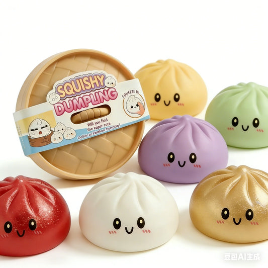 Squishy Knijpbeestje Dumpling met Lachend Gezicht voor Stressvermindering