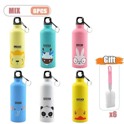 Dubbelwandige Geïsoleerde Drinkfles 500 ml met Leuke Dierenprint voor Kinderen