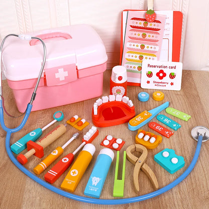 Houten Doktersset Speelgoed voor Kinderen met Accessoires