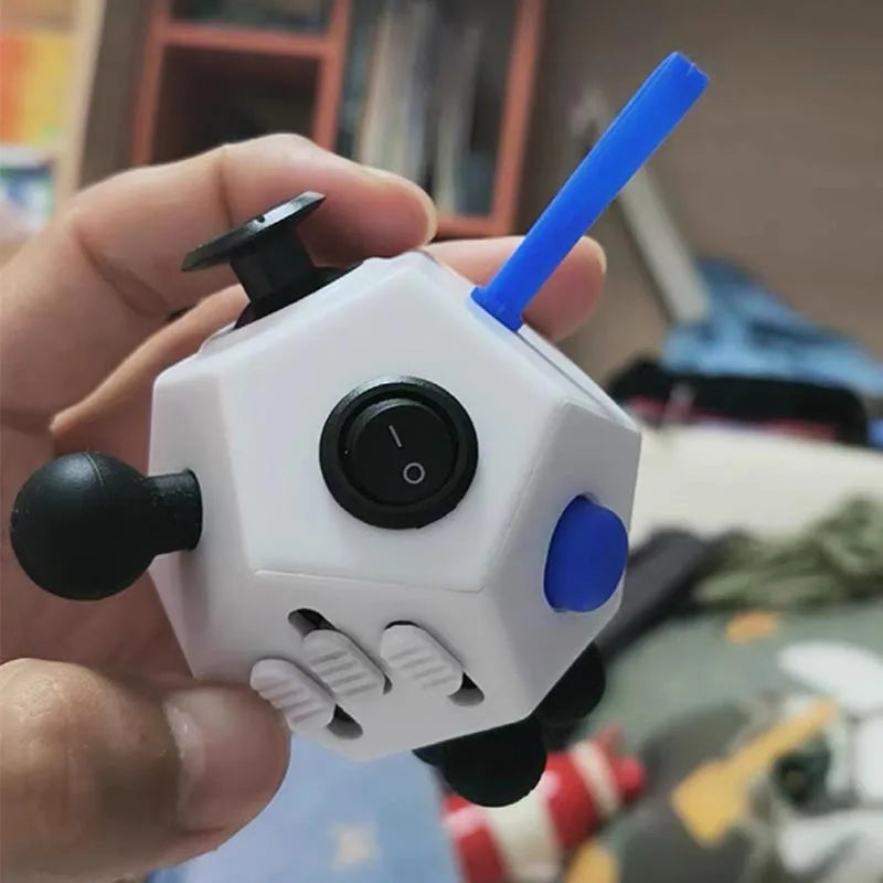 Fidget Cube met 12 Kanten voor Concentratie en Stressvermindering