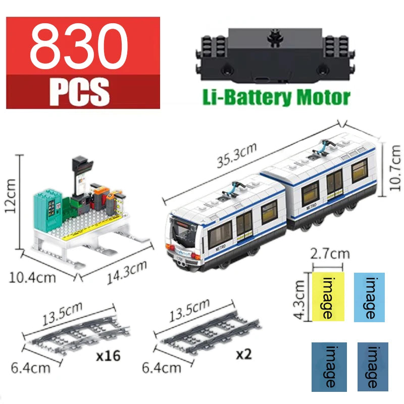 Bouwstenen Set Metro Trein | Compatibel met Lego