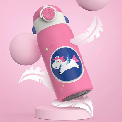 FEIJIAN Kinder Drinkfles met Rietje RVS - 600ml Lekvrij Isolerend BPA-vrij