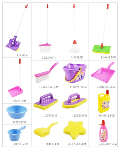 Schoonmaakset voor Kinderen: Bezem, Stoffer, Blik, Emmer en Dweil