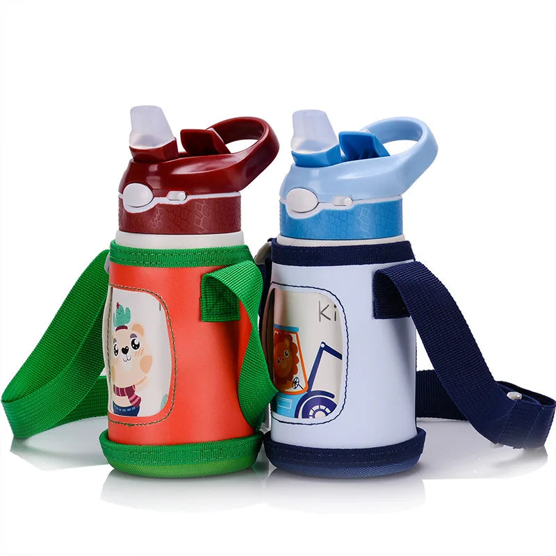 Kinder Thermosfles RVS 400ml met Tuitrietje en Handgreep