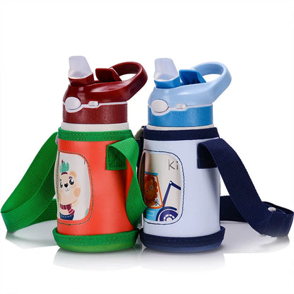 Kinder Thermosfles RVS 400ml met Tuitrietje en Handgreep