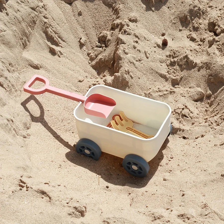 Zandbak en strandspeelgoed set met vrachtwagen, schep en hark