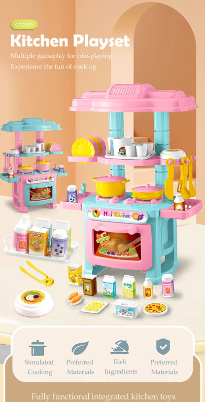 Speelkeuken Set voor Kinderen | Met Oven, Spoelbak en Speeleten