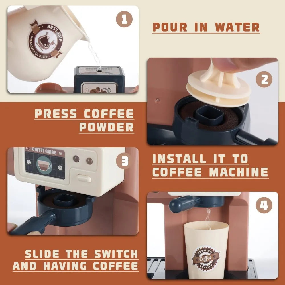 Speelgoed Keuken- en Kassa Set voor Kinderen met Koffiezetapparaat
