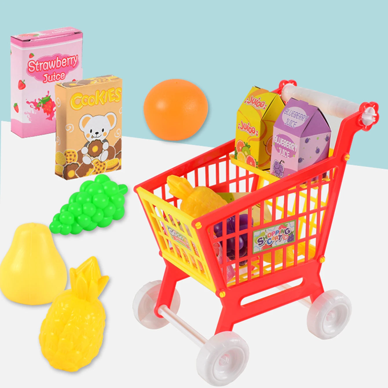 Speelgoed Winkelwagen met Groenten en Fruit voor Kinderen