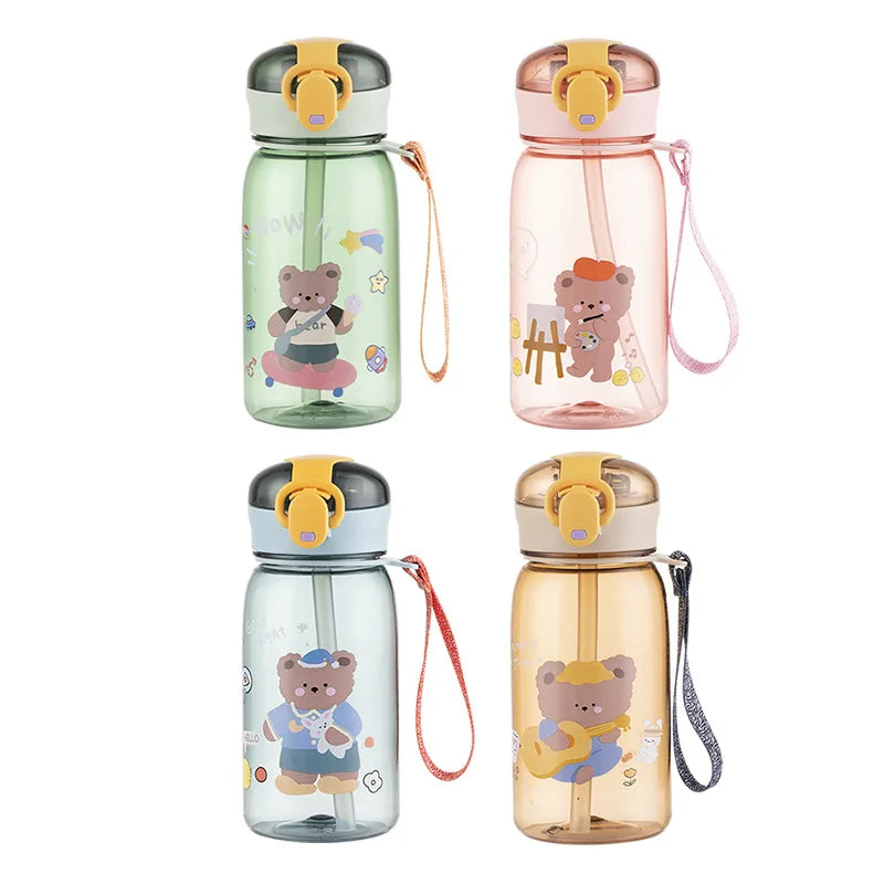Kinder Drinkbeker Teddybeer met Rietje en Handig Draagkoord