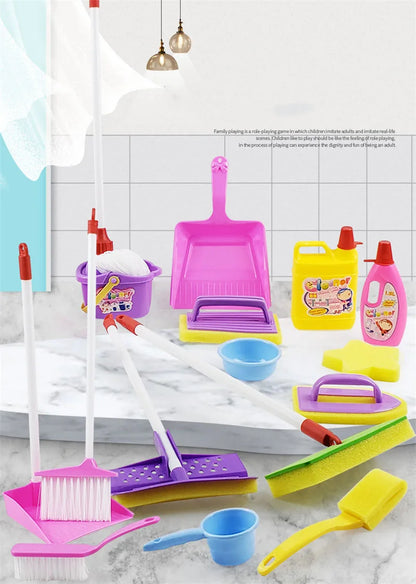 Schoonmaakset voor Kinderen: Bezem, Stoffer, Blik, Emmer en Dweil