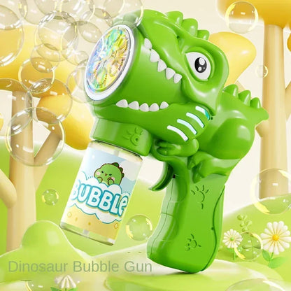Automatische Dinosaurier Bellenblaas Machine met Licht en 6 Gaten