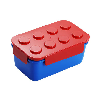 Lekvrije Broodtrommel met Bouwblokjes - Verdeeld & Magnetronbestendig