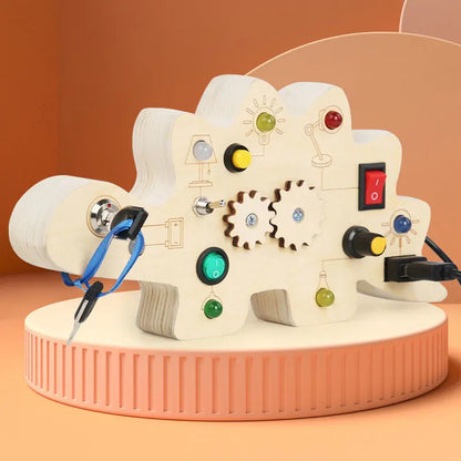 Houten Speelbord met LED Lichtschakelaars voor Kinderen 3-6 Jaar