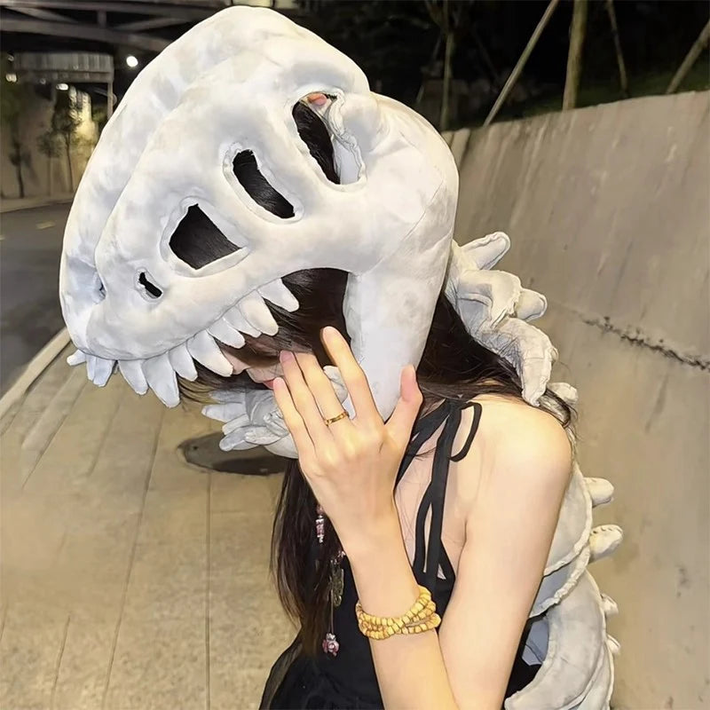 Dinosaurus Skelet Kostuum met Hoofdeksel voor Cosplay